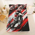thumbnail image 5 of Manfei Sporty Motocross Queen Sheets，Classic Sports Art Queen Sheet Sets，Black Red,4 Pieces,1 Flat Sheet, 1 Fitted Sheet and 2 Pillowcases, 5 of 6