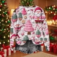 thumbnail image 4 of Craaazy Women's Christmas Print Long Sleeve Shirt Casual Round Neck Tops Gifts, 4 of 8