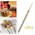 thumbnail image 3 of Paquete de 12 palitos de manzana acaramelada de 15 cm, brochetas para dulces, palillos para cócteles oro, 3 of 9