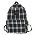 thumbnail image 1 of Mochilas Estéticas Mochila para Estudiantes A Cuadros Vintage (negro), 1 of 9
