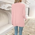thumbnail image 6 of Sahpxhe Women's Cardigans Mid Length Open Front Long Sleeve Loose Fit Casual Outerwear with Pockets Classic Soft Cardigan Tops Pink L, 6 of 6