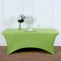 Balsa Circle 6 Feet Rectangular Spandex Fitted Stretchable Elastic Tablecloth Apple Green