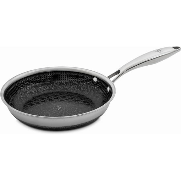 Hell's Kitchen PFAS-FREE Ceramic Hybrid 8" Fry Pan, Nonstick, Scratch-Resistant, Ergonomic Handle, Dishwasher Safe, Multi-Cooktop, and Oven-Safe