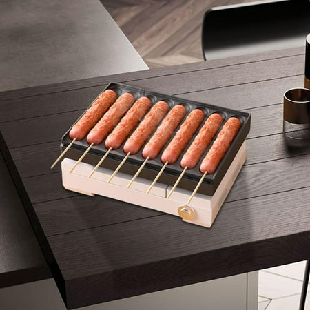 

Sausage Grill Pan Aluminum Alloy 8 Cavity Hot Dog Presser Maker Corn for Outdoor Cooking Baking