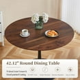 thumbnail image 6 of Miniyam 42" Round Pedestal Dining Table for 4-6, Small Kitchen Table with Wood Top, Walnut, 6 of 8