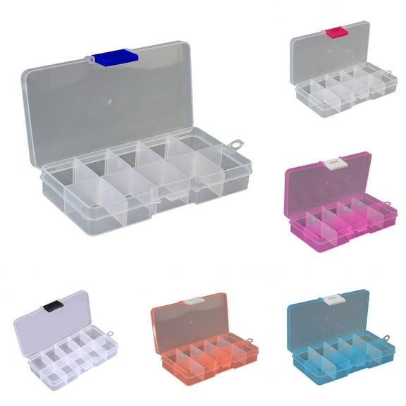 Limei 10 Grids 5 Inch x 2.5 Inch Adjustable Small Removable Clear Plastic Jewelry Organizer Divider Storage Box Jewelry Earring Tool Containers