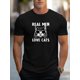 thumbnail image 1 of Camiseta creativa con estampado gráfico para hombre, camiseta informal de manga corta con cuello redondo "REAL MEN LOVE CATS" para verano al aire libre., 1 of 6
