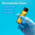 thumbnail image 4 of Uxcell Small Glass Sample Bottles with Lids, 5 pcs 50ml Amber Glass Vials with Black Screw Caps Mini Leak Proof Reagent Sealed Bottles with Scale for Solid Liquid Powder Storage, 4 of 6