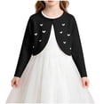 thumbnail image 2 of Teyfeniy Toddler Girls Sweater Cardigans Kids Knitted Cotton Soft Cute Outwear Button Casual Long Sleeve Crew Neck Jackets, for 2 to 14 Years, 2 of 9