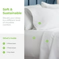 thumbnail image 3 of Cariloha Classic Bamboo Viscose 4-Piece Bed Sheet Set - Cooling and Comfortable for Rest and Relaxation - Flat and Fitted Sheet and Two Pillowcases - Queen - Ivory, 3 of 7
