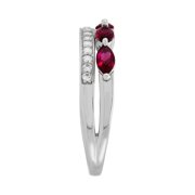 Brilliance Fine Jewelry Created Ruby Marquise Band Ring in Sterling Silver