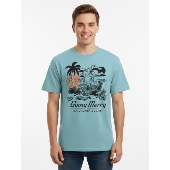 One Piece Men's & Big Men's Front & Back Graphic T-Shirt, Straw Hat Destination, Sizes S–3XL