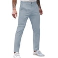 thumbnail image 5 of LODIENY Men Golf Dress Pants Stretch Slim Fit Casual Trouser Button Waist Slacks for Men Straight Leg Lightweight Trousers with Pockets Light Blue S, 5 of 9