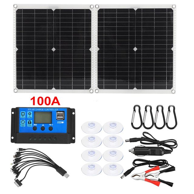SUNYIMA-Kit de paneles solares de 18V, 50W, 100A, plegable, CC/USB con controlador, monocristalino para coche, yate, RV, barco, batería de teléfono móvil Fivean unisex