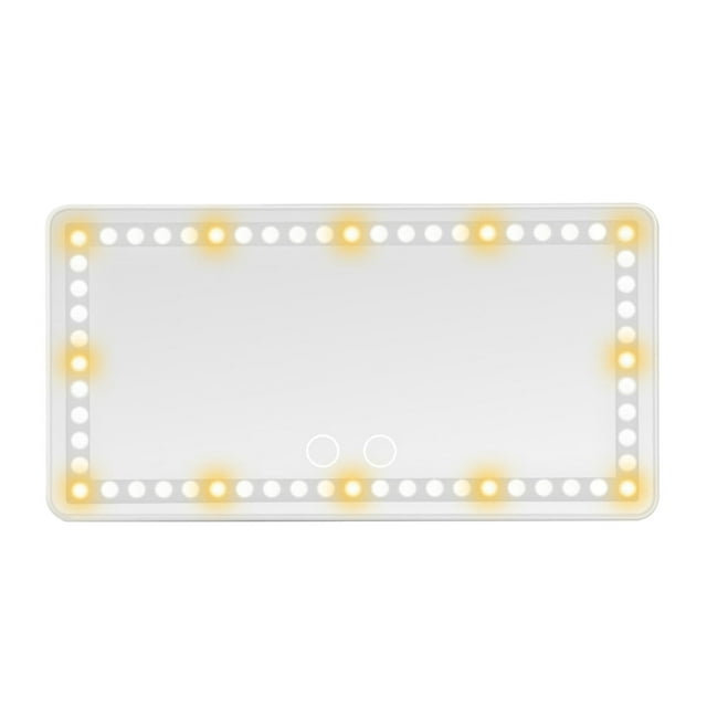 EGNMCR Room Decor,, Car Visor Vanity Mirror, Rechargeable Vanity Mirror With 3 Modes And 60 LEDs - Dimmable Clip-on Rear View Sun Visor Vanity Mirror With Brush Screen Makeup Mirror