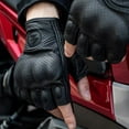 thumbnail image 4 of Summer Motorcycle Fingerless Gloves Accessories Goatskin Leather Half Finger Gloves Motocross Gant Moto Guantes Moto Verano (half black,XL), 4 of 7