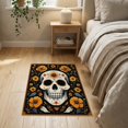 thumbnail image 3 of ODIKA 2'x3' Washable Throw Rug Ghost Gothic Horror Skull Vintage Spooky Halloween Witchy Witch for Hallway, Study Room, Non-Slip Low Profile, Flatwoven, 3 of 7