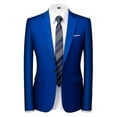 thumbnail image 2 of Men's 3 Pieces Elegant Solid One Button Slim Fit Suit Sets-c, 2 of 5