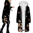 thumbnail image 4 of WEAIXIMIUNG Chandails à Col Rond Manteau Graphique pour Femmes Chandails à Capuche Manteau Automne Hiver Chaud Poches Cordon Fermeture Éclair Ouvert Vestes à Capuche Fines Longs Cardigans Hauts Vêtements d'Extérieur, 4 of 7