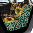 thumbnail image 3 of Uorisanigo Sunflower Leopard Print 14 Pieces Automobile Seat Cover Sets Steering Wheel Cover Car Headrest Cover Center Console Cover Cars Seat Belt Pad Cover Comfortable Fit Most Car,Suv, 3 of 6
