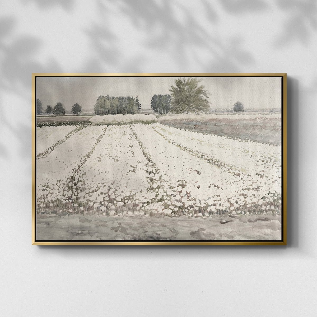 Vintage Landscape-CCCIV By Wexford Home Framed in Gold Wood Gallery Wrapped Canvas 25 in. x 37 in.