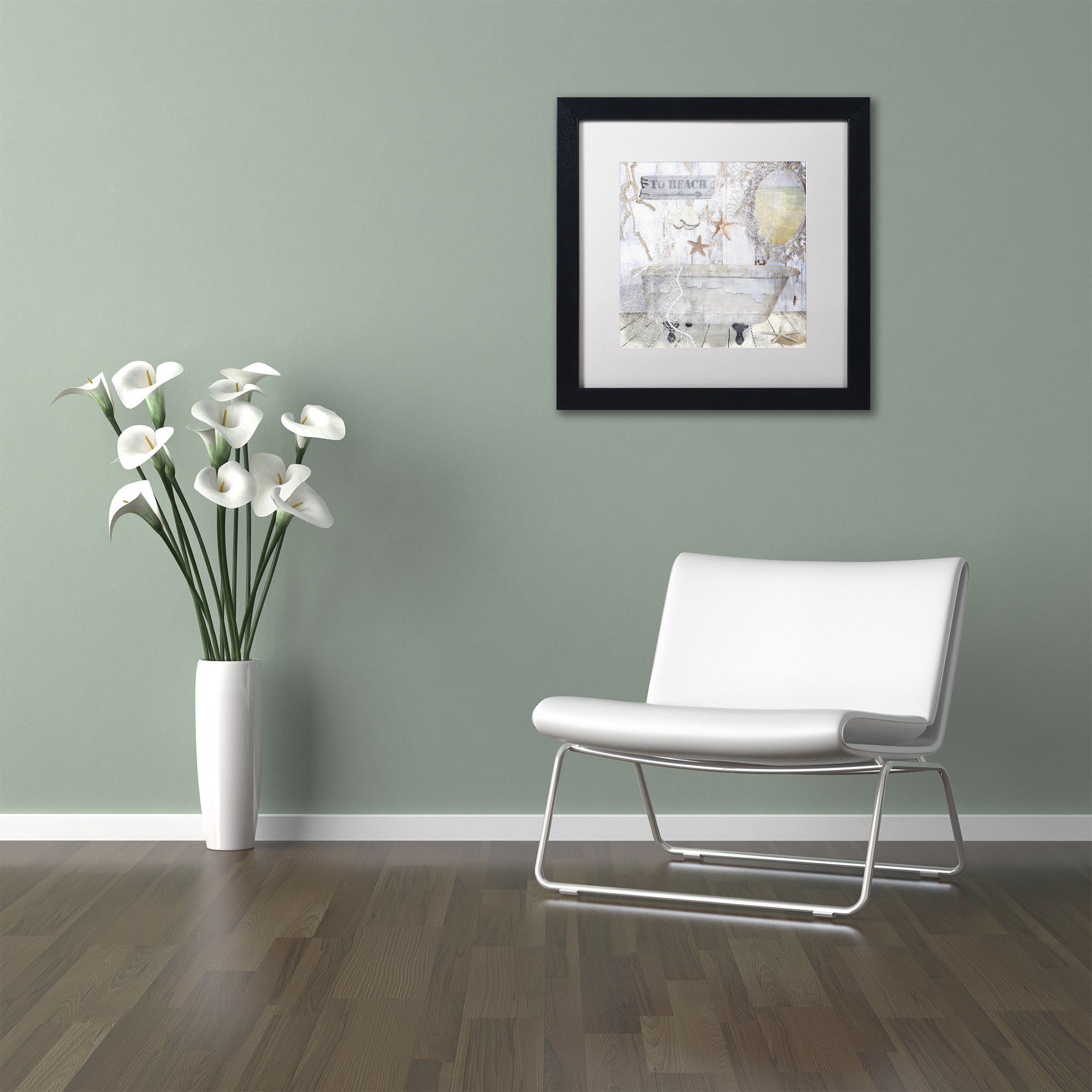 Trademark Fine Art "Beach House I" Canvas Art by Color Bakery, White Matte, Black Frame