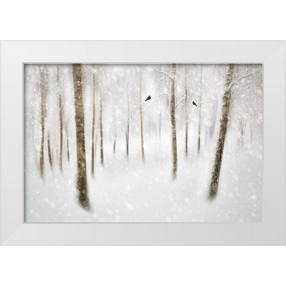 Davidsson, Gustav 32x23 White Modern Wood Framed Museum Art Print Titled - Winter Birches