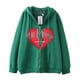 thumbnail image 1 of Sudadera con capucha y cremallera para hombre y mujer, chaqueta gótica de hip hop oscuro Harajuku Y2k con estampado de letras y corazón rojo, sudadera Harajuku, 1 of 5