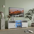 thumbnail image 2 of Modern Television Table For 32-60 Inch Tvs, With Led Lights & Practical Storage 50 - 59 Tv Stand, White Entertainment Console Led Lights, Height-adjustable Shelves And Bottom Large Drawer,, 2 of 6