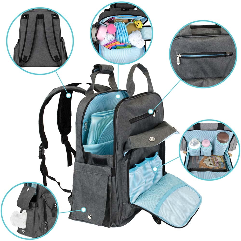 Diaper Bag Backpack Large Multifunctional Travel with Changing Pad Nappy Bag