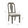 thumbnail image 3 of Newboti Furniture Zumala Beige Linen & Weathered Oak Finish Side Chair (Set of 2) 60008, 3 of 8