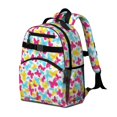 thumbnail image 2 of Colorful Butterfly Pattern Cute School Backpack Bag for School with Padded Back and Adjustable Shoulder Straps 15.25"x11.5"x5.25", 2 of 5
