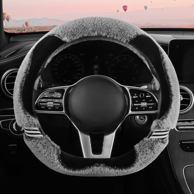 TIMIFIS Steering Wheel Cover Car Steering Wheel Cover Car Warm Non-Slip Handlebar Cover Winter Antifreeze Hand Car Steering Wheel Cover Steering Covers