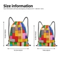 thumbnail image 2 of Xecao Colorful Plastic Blocks Pattern Pattern Sports Drawstring Backpack - String Swim Gym Bag with Wet Proof Pocket for Women&Men-Medium, 2 of 6