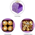 thumbnail image 2 of ZHAOCHENG 50 piezas/juego de cajas huecas para dulces, galletas, regalos, cajas de chocolate para fiestas de cumpleaños (morado, S), 2 of 5
