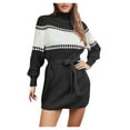 thumbnail image 2 of Gibobby Suéteres mujer, Suéter de manga larga con cuello alto para mujer, suéter de punto, casual, suave, cómodo, oversize(Negro,G), 2 of 5