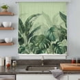 thumbnail image 4 of Palm Leaves Tropical Sheer Curtains 45 Inches Long, Green Botanical Summer Green Ombre Light Filering Curtains, Breathable Simi Curtain Privacy Drapes for Kitchen Bathroom Small Window Treatment, 4 of 9
