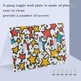 thumbnail image 3 of Yayeee Toggle Light Switch Wall Plate 2-Gang 4.56"x4.48" Decorative Outlet Cover, Colorful Stars, 3 of 7