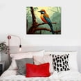 thumbnail image 5 of Orinice Nature Framed  Colorful African Bird in Lush Tropical Forest - African Animal Wall Art 20x16in, 5 of 6
