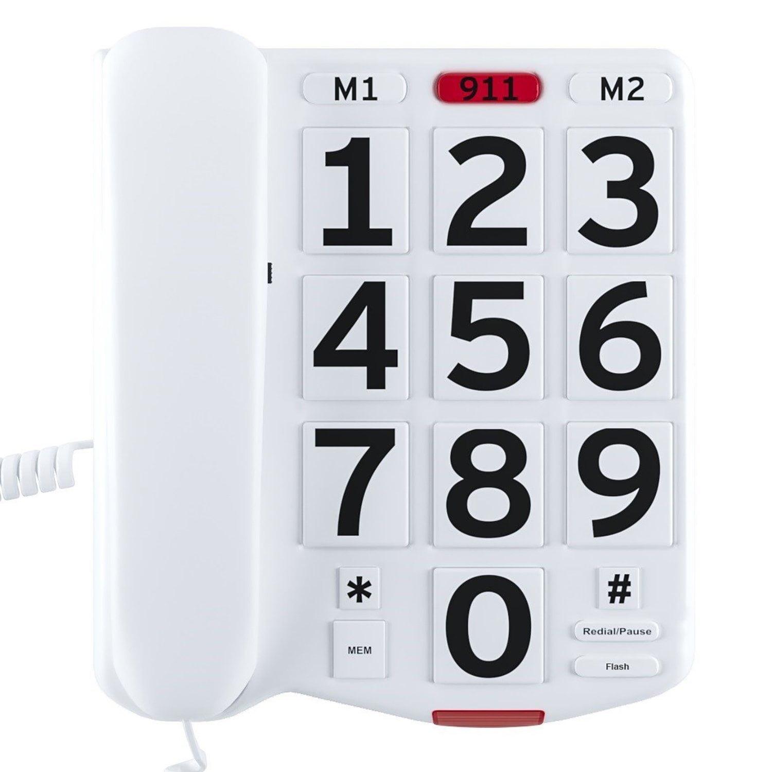 NEW Decor Corded Telephone White Simple To Use And With A Large Display The GIF 