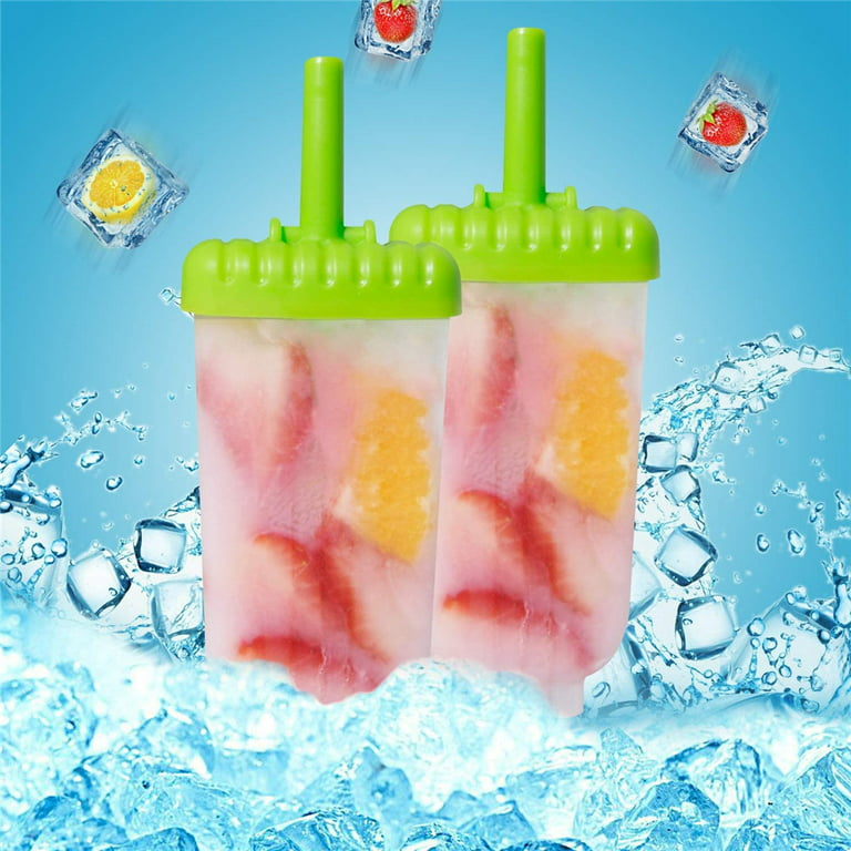 Frozen Popsicle Molds Ice Cream Pop Maker Freezer Tray Fruit with Sticks  Summer
