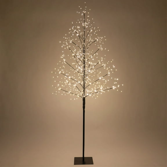 Wintergreen Lighting 6 Ft Black Fairy Light Tree, Warm White LED Lights Indoor Home Decor