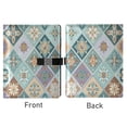 thumbnail image 2 of Leather Notebook with Pen Holder Writing Notepad Includes 100 Pages Lined Journal Intricate Blue Shape, 2 of 6
