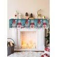 thumbnail image 2 of Teal Christmas Gnomes Mantel Scarf Fireplace Decorations for Living Room, Xmas Snowflake Gifts Fireplace Mantel Scarf Cover Runner for Halloween/Thanksgiving/Christmas Decor 90"x17", 2 of 6