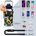 thumbnail image 2 of Sunflower Half Gallon Water Bottle with Sleeve - Flip Top Bpa Free 64 OZ Water Bottle - You are my sunshine Water Jug - Motivational Gym Water Bottle for Sunflower Gifts for Women, 2 of 6