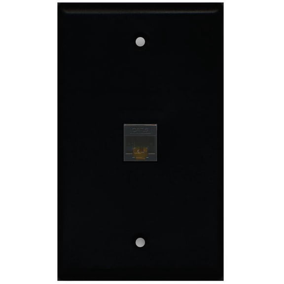 RiteAV 1 Gang 1 Port Cat6 Wall Plate - Black