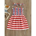 thumbnail image 2 of Toddler Kid Baby Girl Independence Day Sleeveless Ruffled Swing Dress USA Flag Print A Line Princess Dresses, 2 of 9