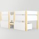 thumbnail image 3 of [NOVEDAD]Cama cama infantil con cajón y anticaída, madera maciza de pino-90x190 cm-blanco y roble esquí esquí Gafas de esquí, 3 of 5