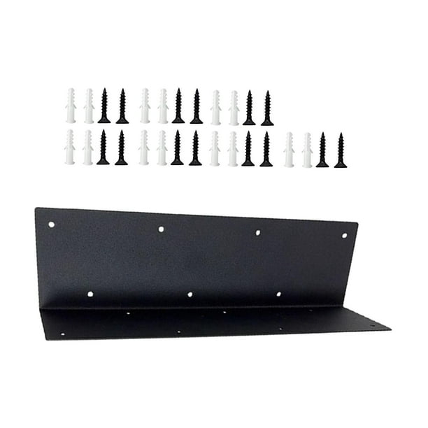 Soporte de esquina para cama de jardín, hierro en ángulo recto negro en forma de L, 11 pulgadas 14 hoyos