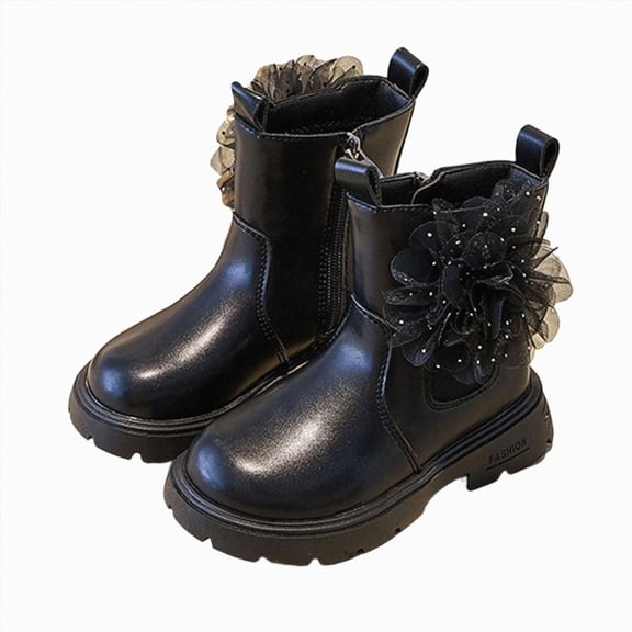 Girls Short Boots Fall Winter Versatile Stylish Cute Floral Girl Boots